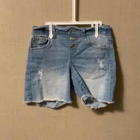Wonder Nation Blue Jean Shorts Distressed Frayed Hem - Picture 1 of 5